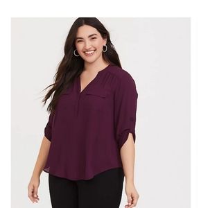 HARPER - PURPLE GEORGETTE PULLOVER BLOUSE